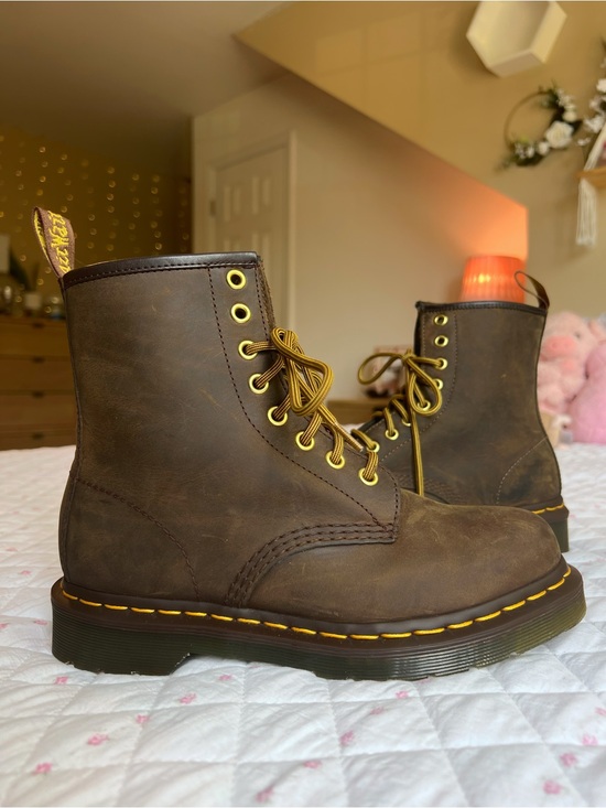 Dr. Martens Shoes - Dr. Martens 1460 Leather Lace Up Boots Crazy Horse Brown Women’s Size 6